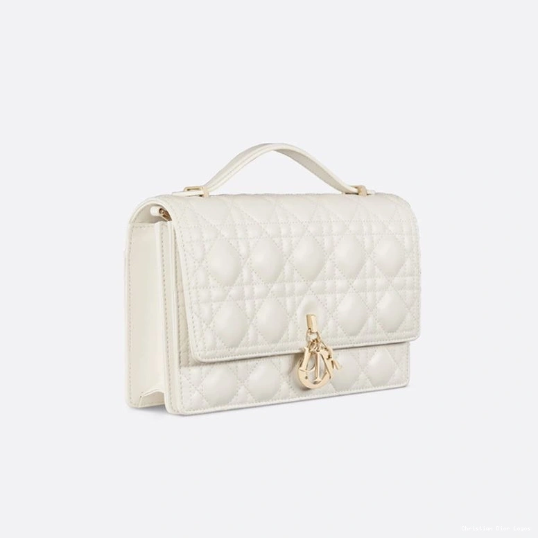 Cheap Top Small Miss Cannage Bag Lambskin Dior White Handle 0726 Luxury